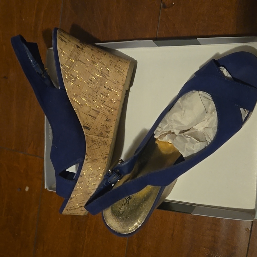 Massimo Navy blue wedge heels Suze 10